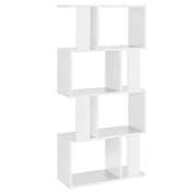 Libreria per soggiorno mobile contenitore ripiani in MDF rivestito in melaminico 130 cm bianco 03_0001073
