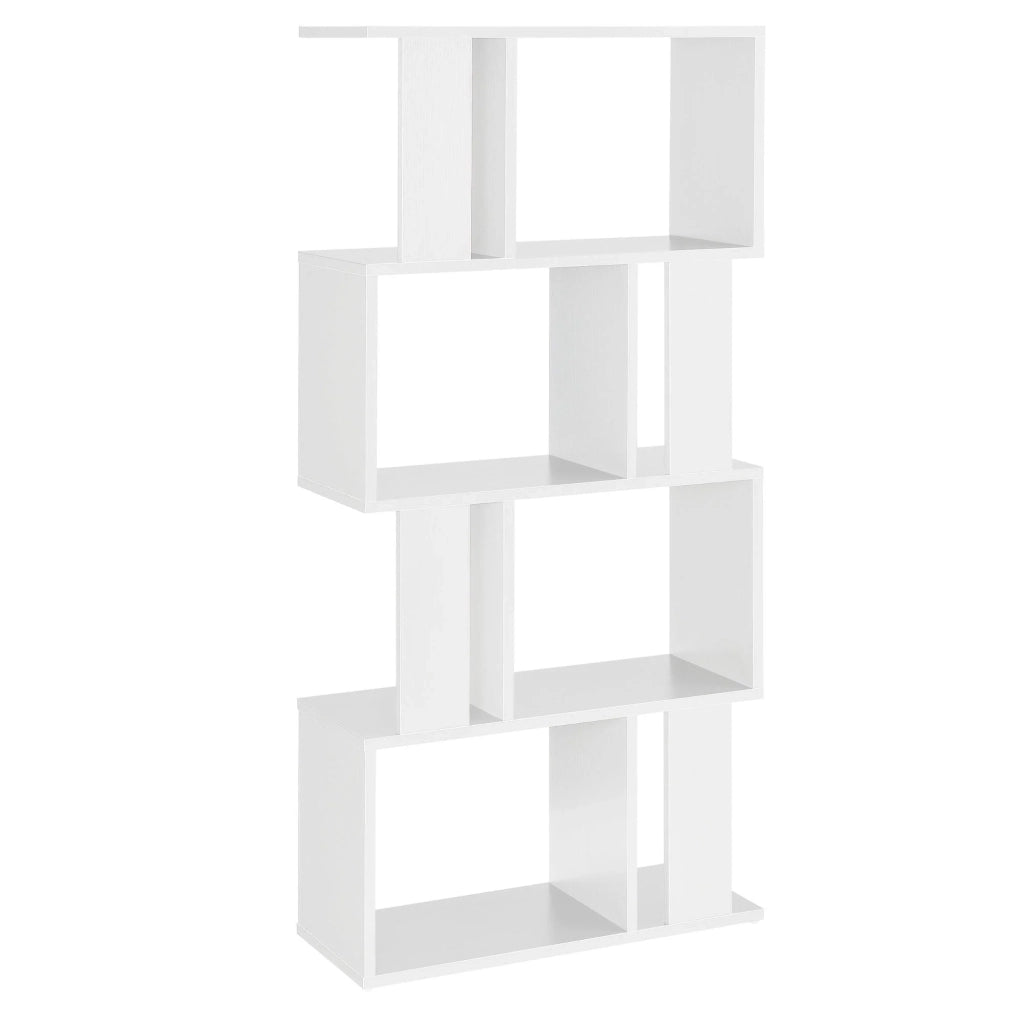 Libreria per soggiorno mobile contenitore ripiani in MDF rivestito in melaminico 130 cm bianco 03_0001073