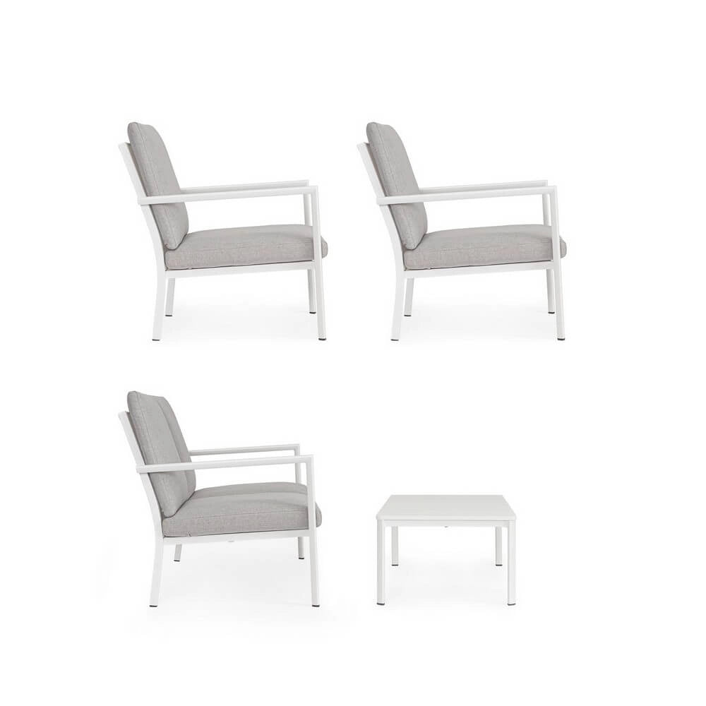 Set da 4 Salotto da Giardino in Alluminio con Cuscini - FYRON