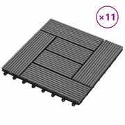 Piastrella per Decking 11 pz Grigio 30 x 30 cm WPC CFW2798109