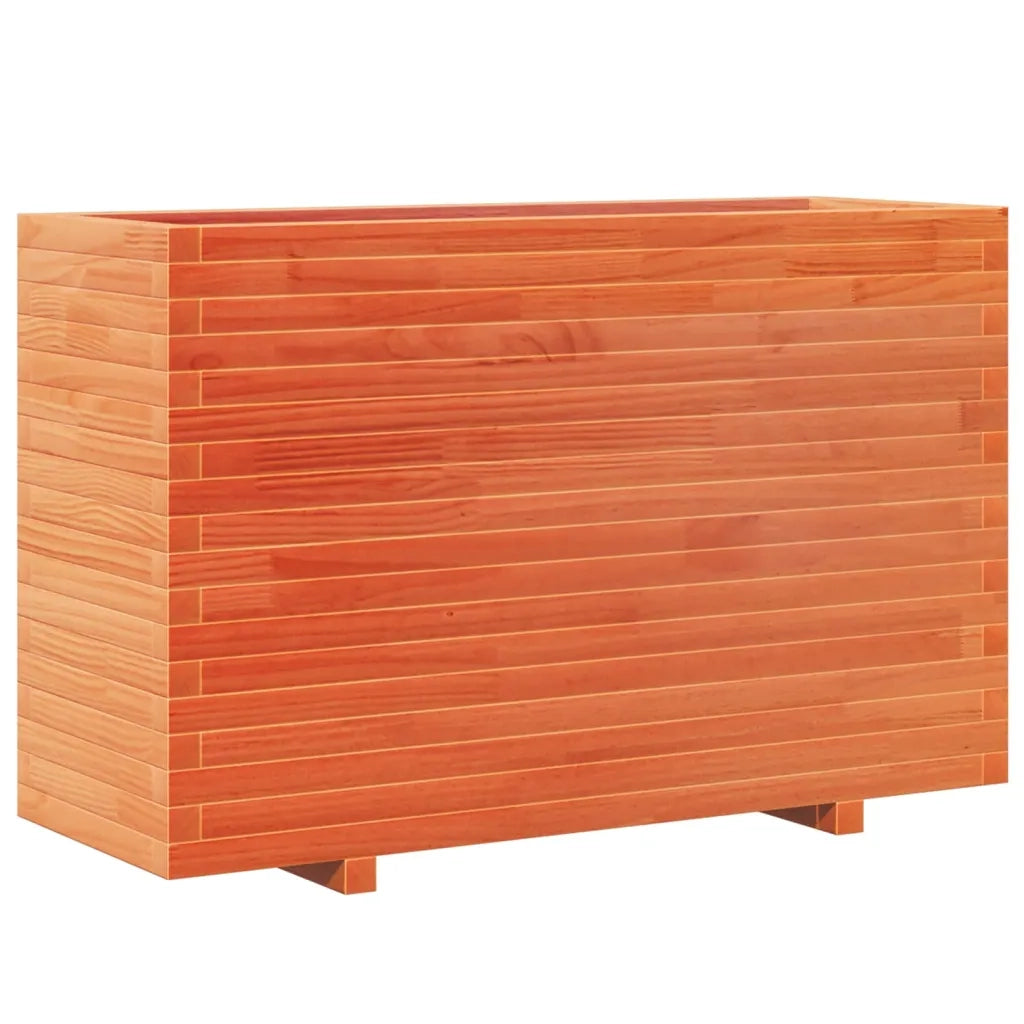 Fioriera Giardino Marrone Cera 110x40x72,5 Legno Massello Pino