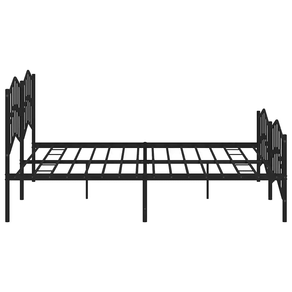 Giroletto con Testiera e Pediera Metallo Nero 193x203 cm 373813