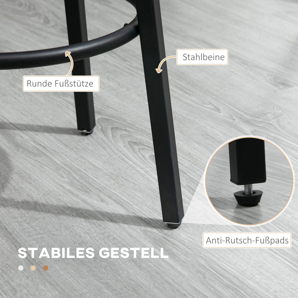 SGABELLO ALTO Set da 2 pezzi 42x42x65 cm Brown compensato e acciaio