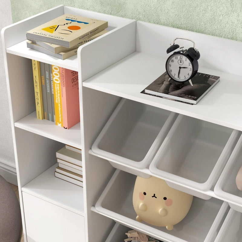 SCAFFALE Montessori per bambini 140x30x90 cm Bianco in MDF con 8 box estraibili