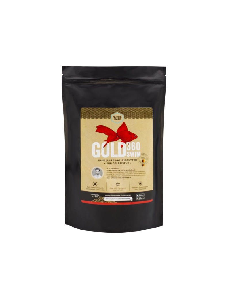 Nutramare Gold360 Swim Ø2,5mm 1,2kg - mangime Premium in pellet galleggianti per pesci rossi da laghetto