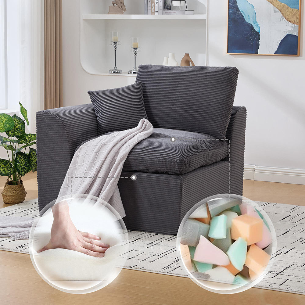 Divano moderno a un posto - Xylo - Tessuto, cuscini inclusi