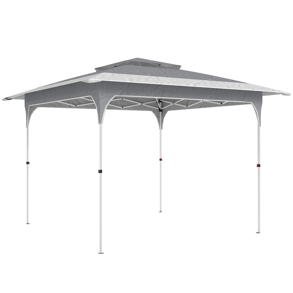 Gazebo Pieghevole 352x352x278 cm Apertura Pop Up in Tessuto Oxford Grigio Scuro