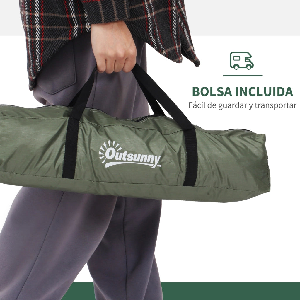 Tenda da Campeggio Pieghevole ¨C Xylo ¨C 2 Finestre in Rete, Telaio Fibra di Vetro, 206x152x110 cm, Verde