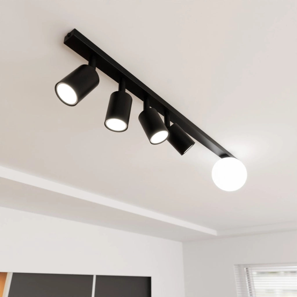 Lampada da soffitto Baster in acciaio nero opaco