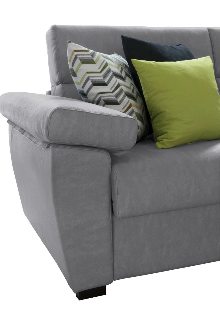 Pisogne, Divano Fisso 2 Posti Sfoderabile Made in Italy, 185x95x100h cm Grigio