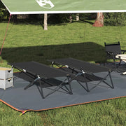 Letto da campeggio pieghevole 2 pcs Nero 206 x 76 x 74 cm 42003169