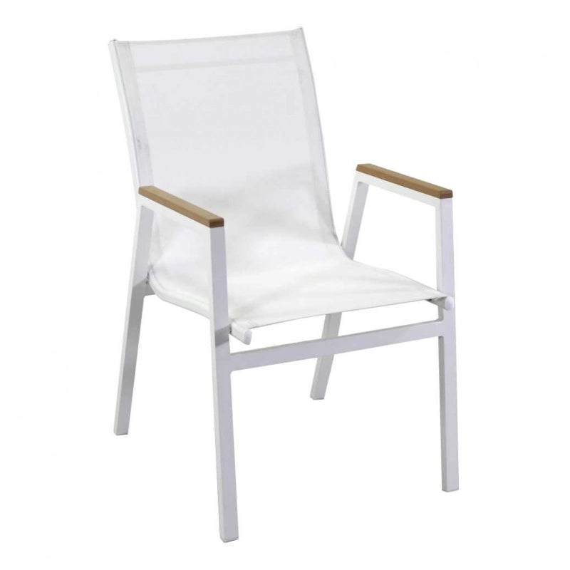Poltrona alluminio Idaho Plus bianco cm 53x65h43/62/87