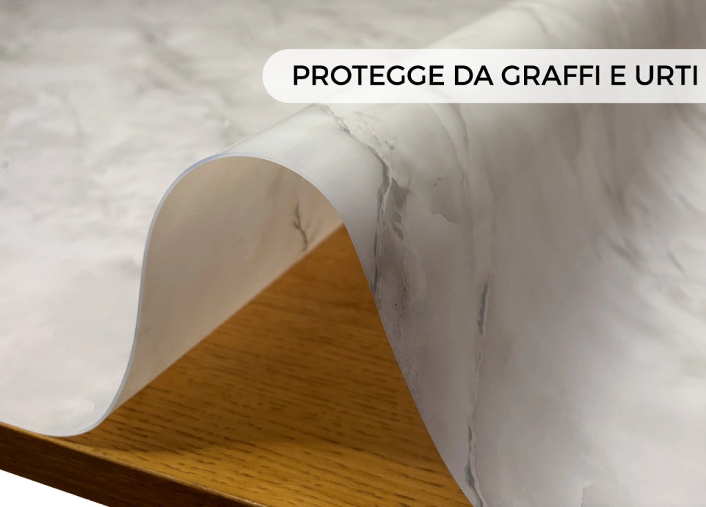 Tovaglia Antimacchia Plastificata PVC Proteggi Tavolo Crystal Marmo 1,55mm - 100X200 - D9