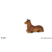Trade Shop - Statuina Bue 4 Cm Per Presepe Da 9cm In Resina Decoro Natale Natalizio Nativita' -