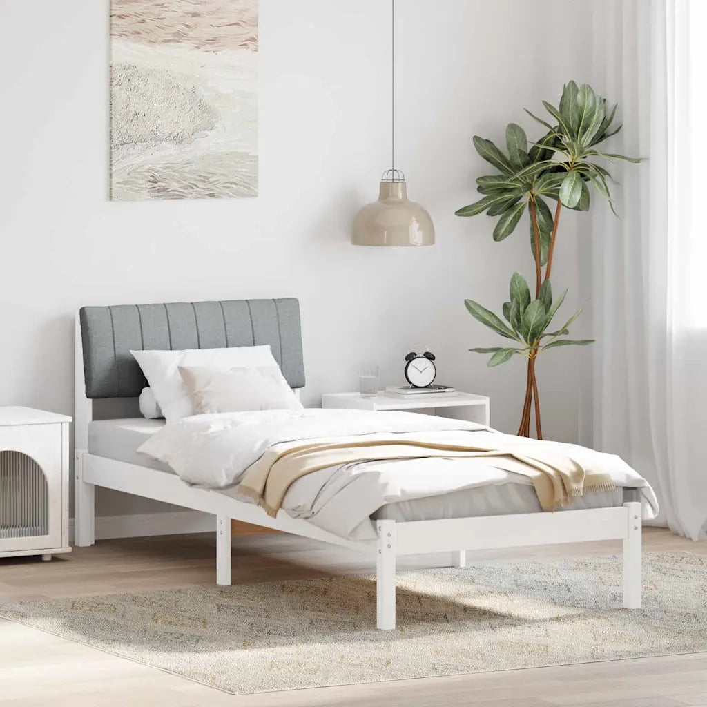 Struttura del Letto Bianco e grigio chiaro 75 x 190 cm