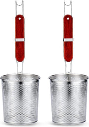 2 pastazze di acciaio inossidabile microforate a manubrio, set di pastazza, set di maccheroni, pastamandola (diametro 12 cm)