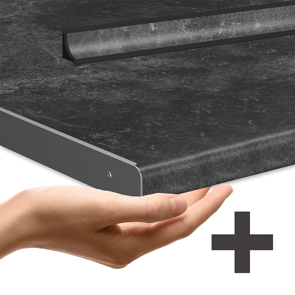 Cucina componibile R-Line Grigio nobile/Antracite 200 cm, PL Antracite Vicco