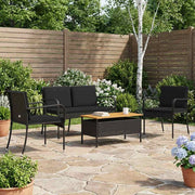 Set da giardino Nero polyrattan 42025102
