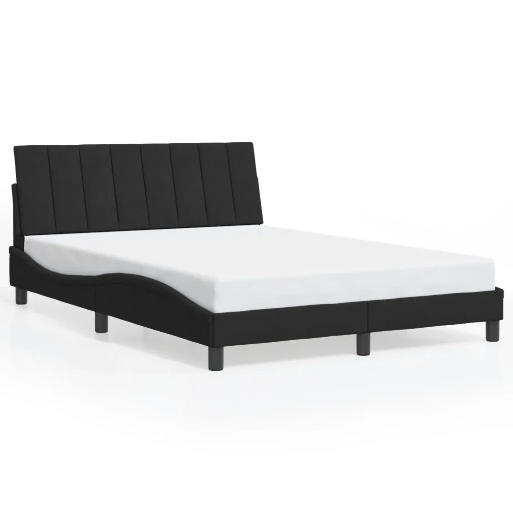 Giroletto con LED senza Materasso-Struttura Letto Hanko Nero 140x200 cm in Velluto