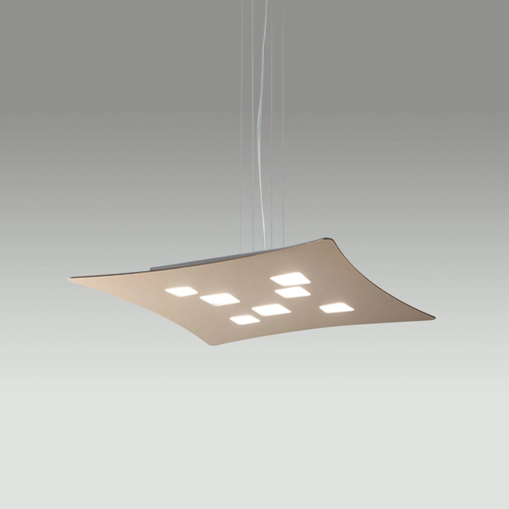 Lampadario sospensione Isotta 10 luci GX53 tortora - Lampada soffitto design moderno  62x69cm, luce biemissione, max 10x8W, IP20, lampadine escluse