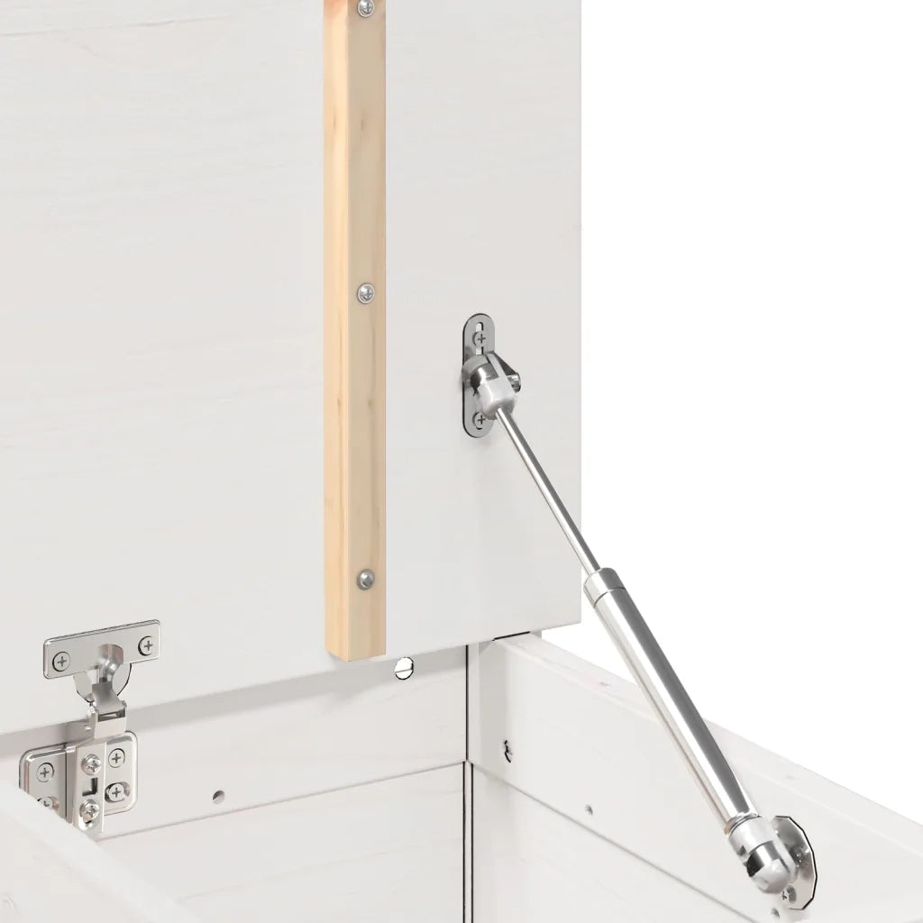 Panca-Sgabello Bianca 110x41x76,5 cm in Legno Massello di Pino