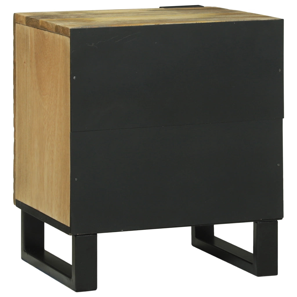 Comodini 2 pz 40x33.5x46 cm in legno massello di mango