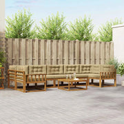 Set di divani da esterno con cuscino 8 pcs Naturale e Beige 3367331