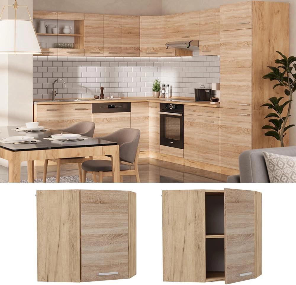 Mobile angolare da cucina R-Line, Sonoma, 57 cm, per la libera combinazione all'interno di sistemi cucina modulari