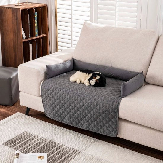 Cuscino per cani impermeabile per grandi cani | Tappeto per cani con antiscivolo | Resistente alle macchie | Cuscino per animali | Grigio scuro 75 * 120cm
