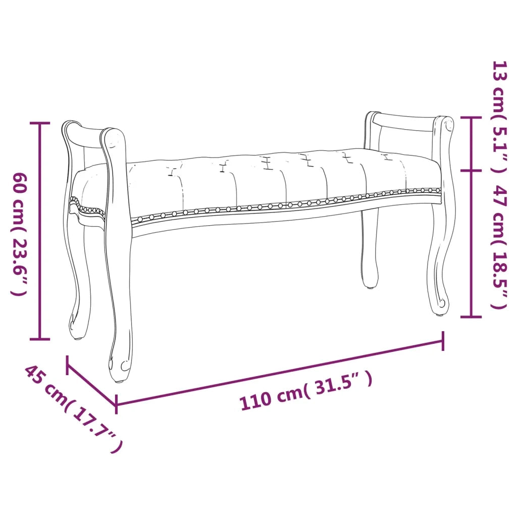Panca-Sgabello Grigio Scuro 110x45x60 cm in Tessuto