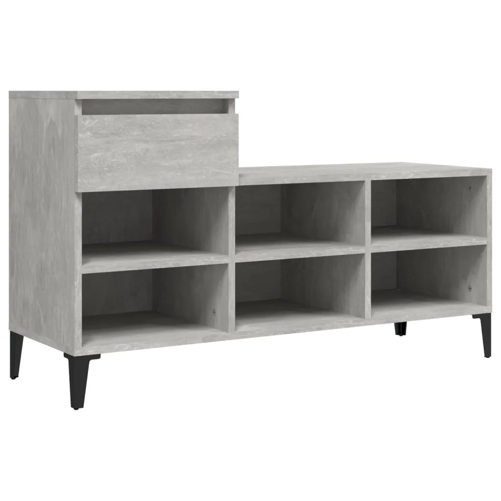 Scarpiera | Mobile per scarpe Grigio Cemento 102x36x60 cm in Legno Multistrato