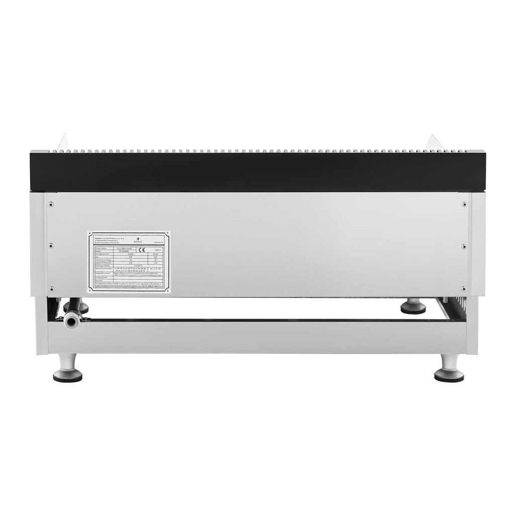 Royal Catering Piastra a gas in acciaio inox Professional Grill 60 cm 2 zone di cottura 2 x 3 100 Watt (piastra 60 x 40 cm 20 mbar gas naturale 50 - 300 °C liscia/scanalata scarico grassi) 14_0004037