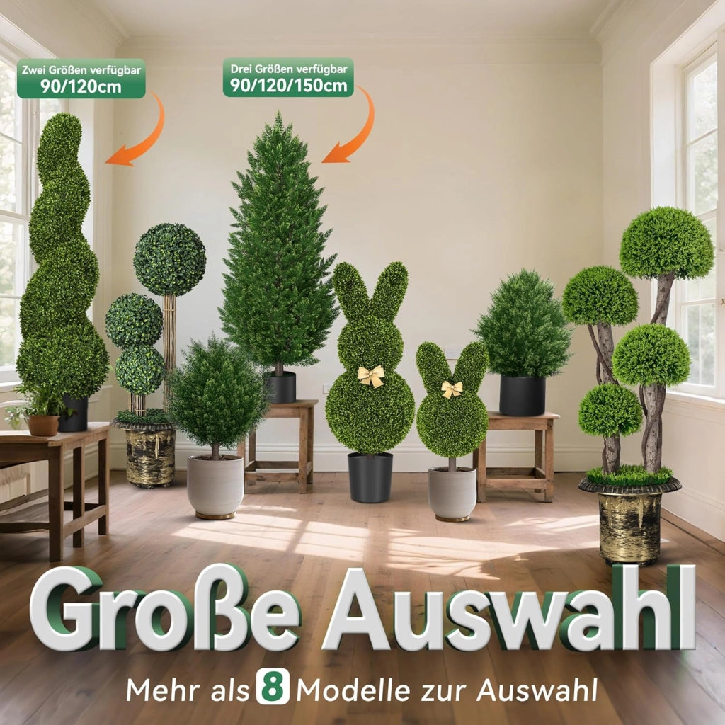 2 piante artificiali, 70 cm, in PE, con picchetti, piante artificiali, per soggiorno, camera da letto, ufficio, albero