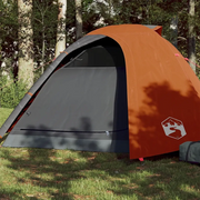 Tenda da Campeggio a Cupola 4 Persone Grigio e Arancione 94337
