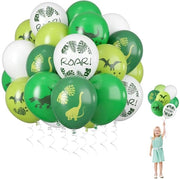 Ballooncini in lattice 60 pezzi - Dimensione 30 cm - Ballooncini per feste - Decorazione per bambini - Tema safari jungle - Stampato dino.
