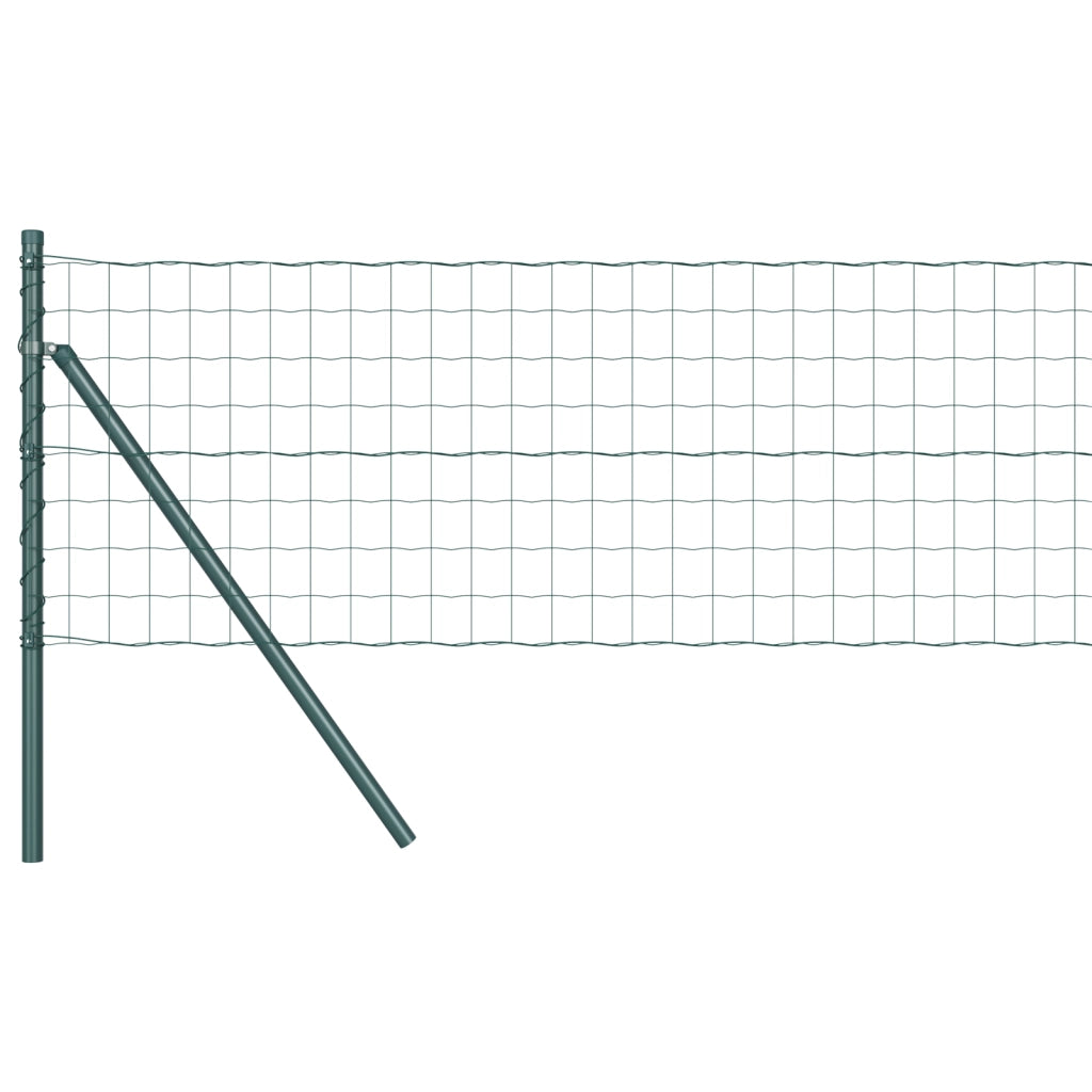 Recinzione Euro con 7 Pali 0.8x10 m Acciaio galvanizzato Verde