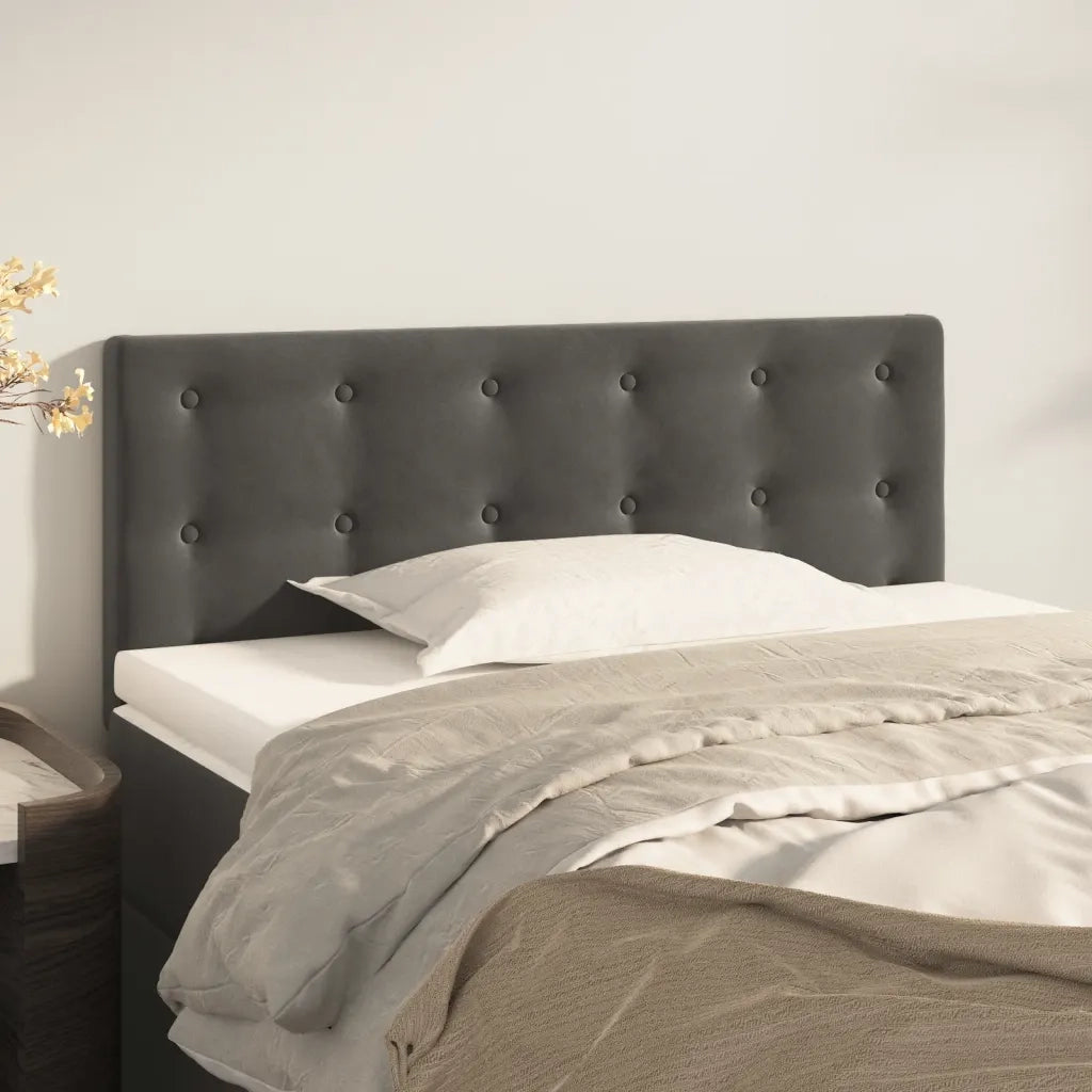 Testiera-Testata Decorativa Grigio Scuro 100x5x78/88 cm in Velluto 604960
