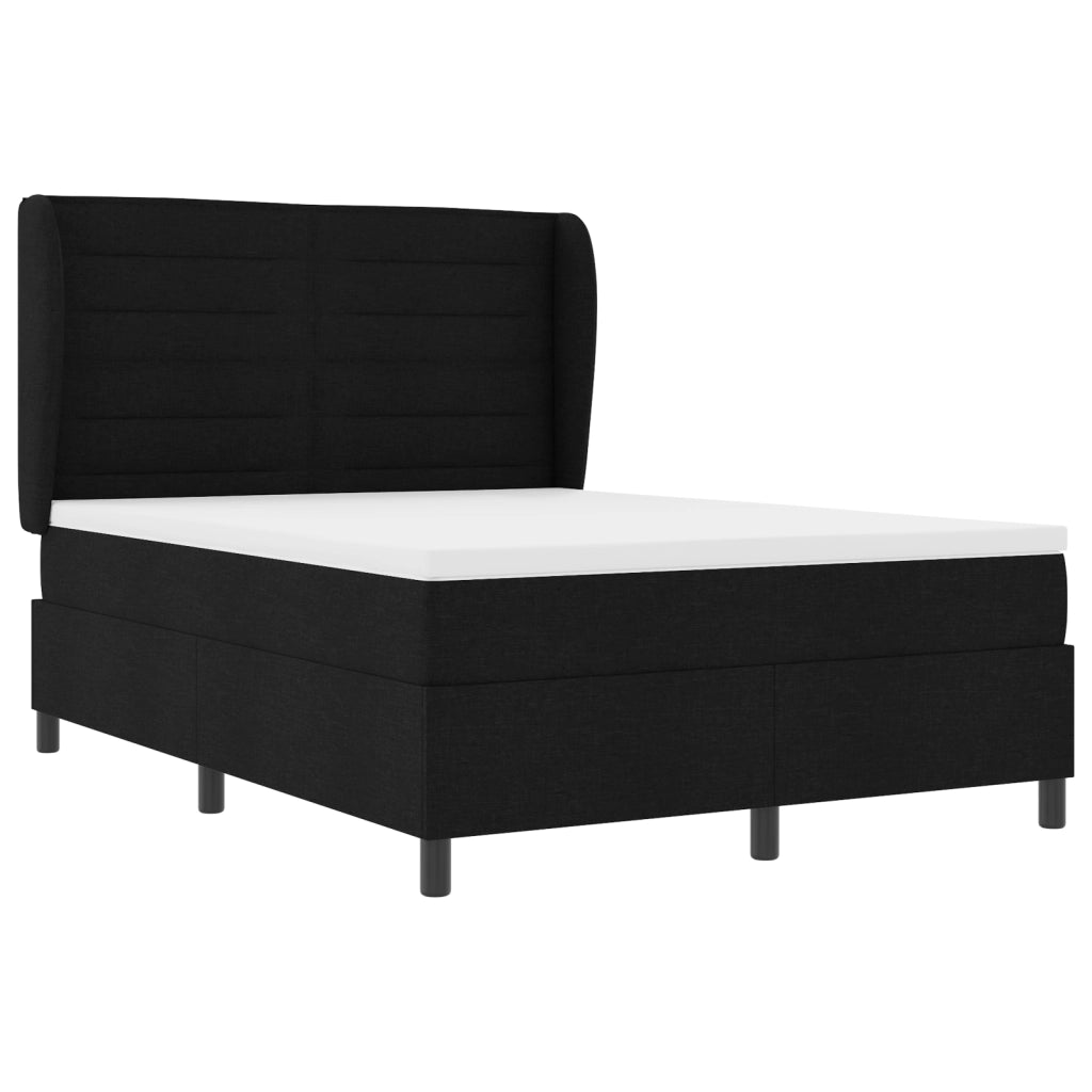 Box Spring letto con materasso Nero 140x190 cm Tessuto