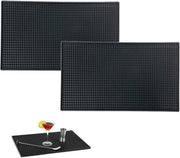 Mat per Cocktail - Antislip - 2 Pezzi - Adatto per Bar o Uso Casa - Utilizzato per Fissare Calici da Vino - Nero