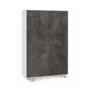 Armadio mobile 4 ante con apertura push-pull 107x41x169h cm in kit colore Ossido bianco e Ossido nero