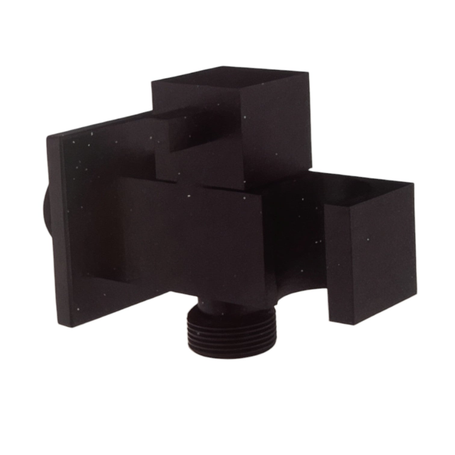 Presa acqua quadrata nera opaca con rubinetto e supporto