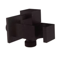 Presa acqua quadrata nera opaca con rubinetto e supporto