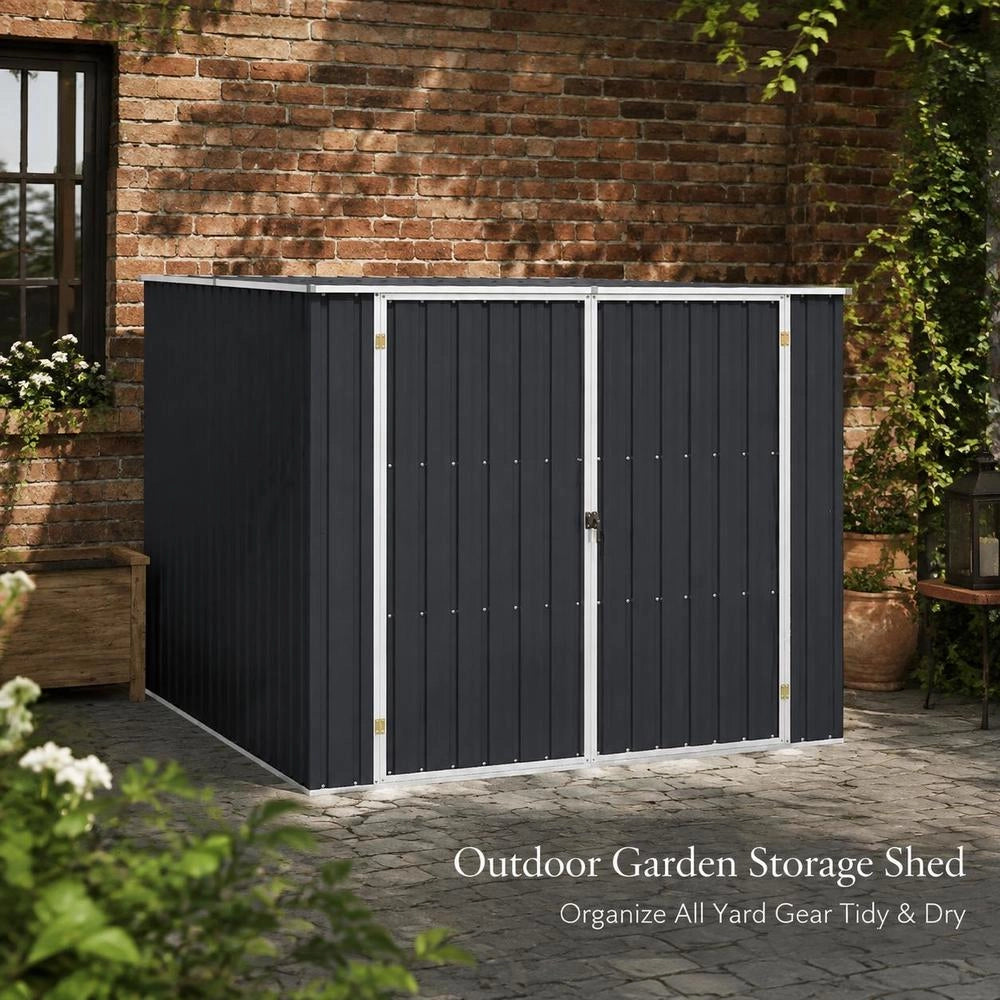 Garden Shed, Anthracite, 195x198x159 Cm, Galvanized Steel