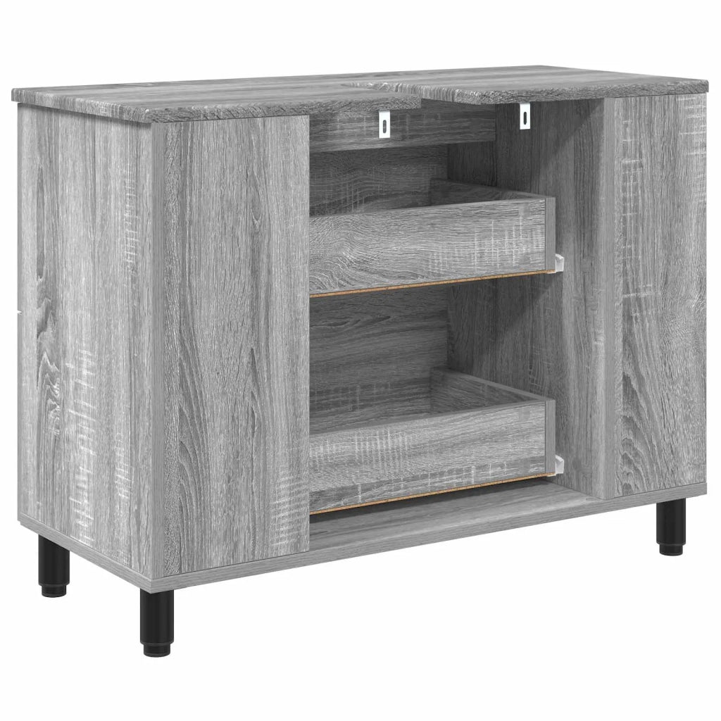 Mobiletto da bagno Sonoma grigio 80 x 35 x 60 cm 889391