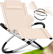 Tuolo da Giardino Relax - Cuscino Sole - Sedile da Giardino - Cuscino Sole - Cuscino da Sole - Sedile da Giardino - Sedile da Giardino Ergonomico - Resistente al Tempo - Sostegno fino a 180KG - Beige