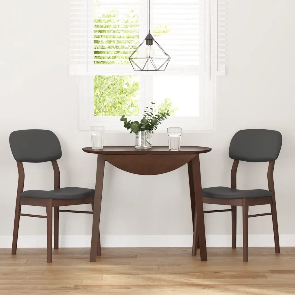 Sedie da Pranzo con Cuscini 2pz Marrone Legno Massello di Hevea