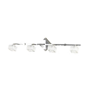 Toplight Applique da parete 4 luci Metropolitan con attacco G9, struttura cromo e vetro lavorato, design moderno 80x10x18cm