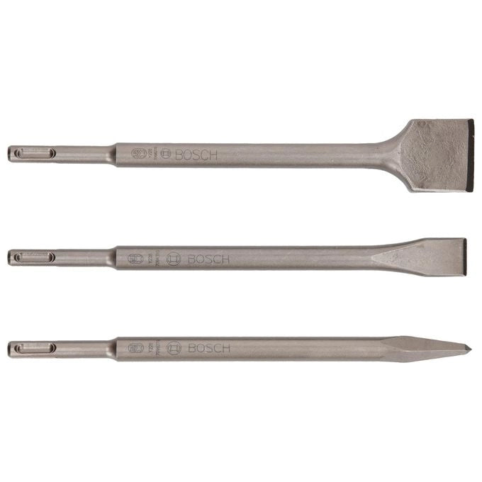 Bosch 2607019457 Set di Scalpelli SDS Plus 3 Pezzi per Calcestruzzo e Muratura 250 mm colore Nero