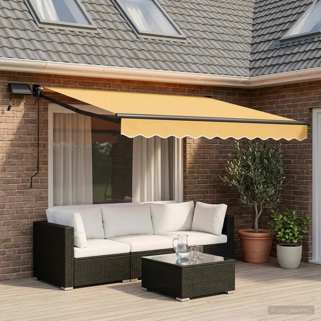 Tenda retrattile manuale con LED Sabbia 3425704