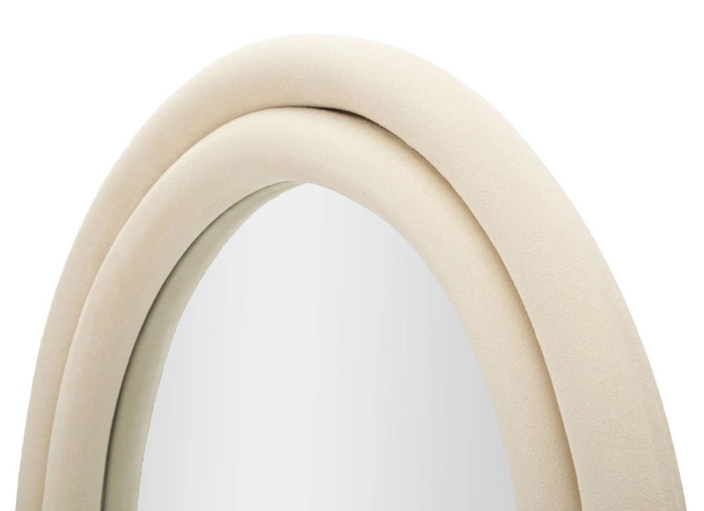 Specchio da muro cornice in velluto crema 60x4x160cm CLOE